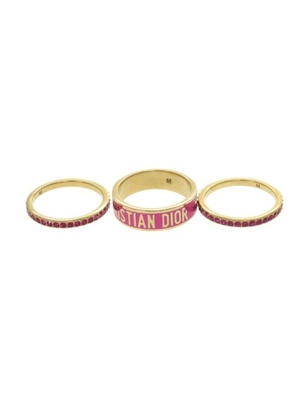 Dior Code Triple Strand Ring Metal Gold Pink